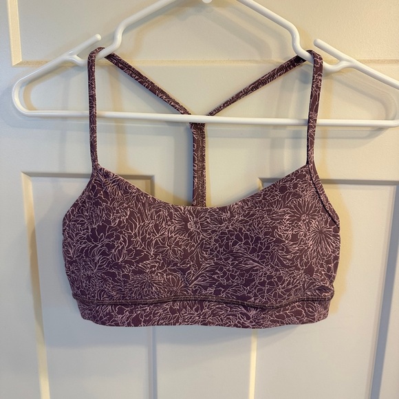lululemon athletica Tops - lululemon athletica Purple Floral Strappy Sports Bra